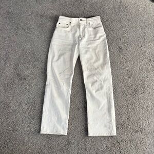 Abercrombie and Fitch White Ultra High Waist Straight-Leg Jeans